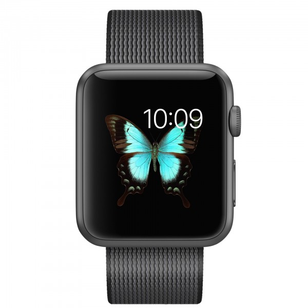 Apple Watch Sport (42 mm) Uzay Grisi Alüminyum Kasa ve Naylon Örme Siyah Kordon Akıllı Saat