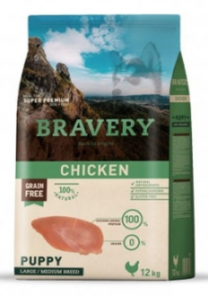 Bravery Tahılsız Orta Ve Büyük Irk Tavuklu Yavru 12 kg Köpek Maması