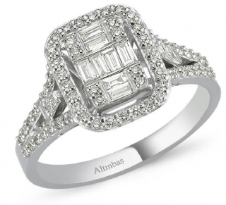 Altınbaş NV978-14K 0.49 Karat Pırlana Yüzük