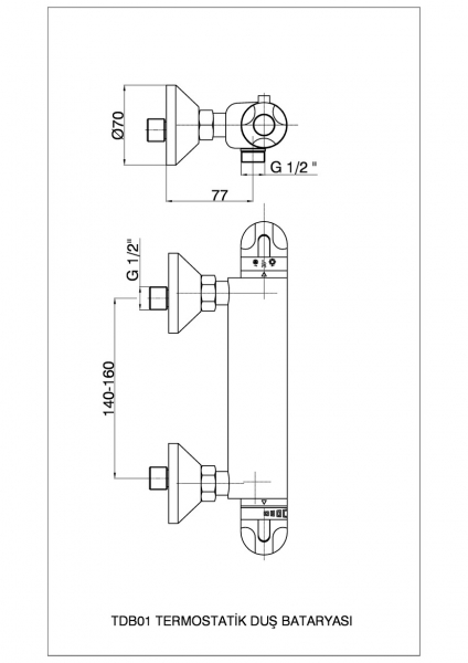 GPD Termostatik TDB01 Duş Bataryası