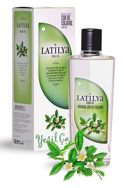 Latilya Yeşil Çay Kolonyası Cam Şişe 270 ml