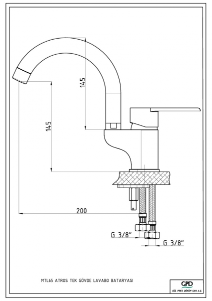 GPD Atros MTL65 Lavabo Bataryası