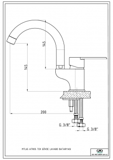 GPD Atros MTL65-C Lavabo Bataryası