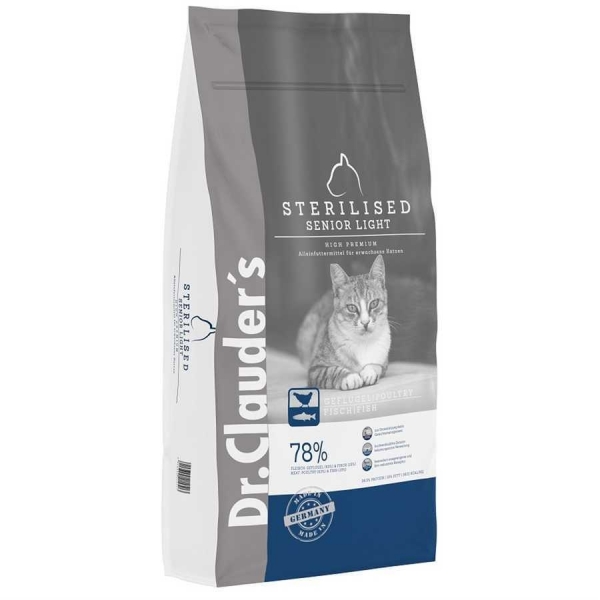 Dr.Clauder's Tavuklu Balıklı Yaşlı Kısır Light 10 kg Kedi Maması