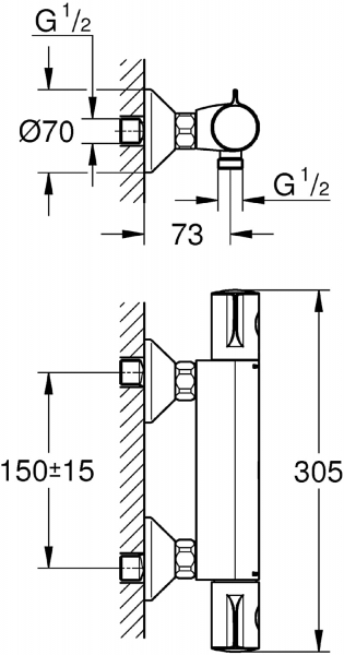 Grohe Grohtherm 800 34558000 Duş Bataryası
