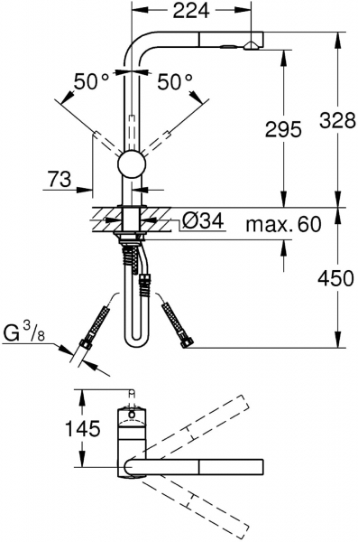 Grohe Minta 30274000 Eviye Bataryası