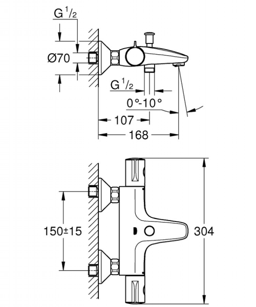 Grohe Grohtherm 800 34576000 Banyo Bataryası