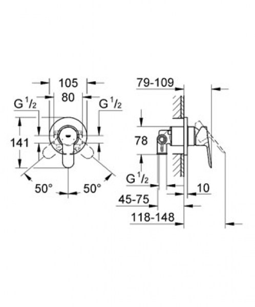 Grohe BauEdge 29040000 Duş Bataryası