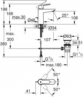 Grohe BauEdge 23758000 Lavabo Bataryası
