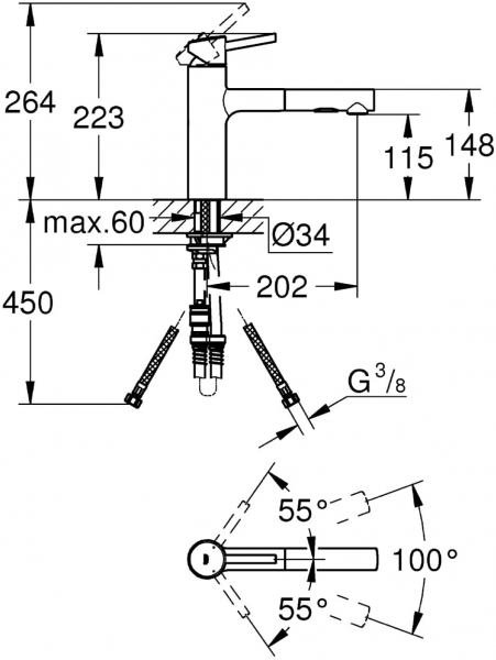 Grohe Concetto 30273001 Eviye Bataryası