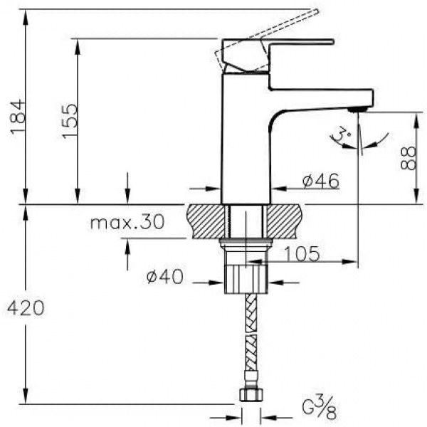 Punto Squa A42579 Lavabo Bataryası