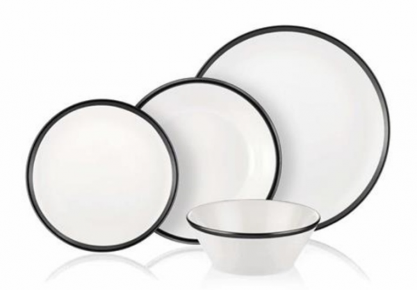 The Mia Halos Siyah 24 Parça Yemek Takımı (24 Parça)
