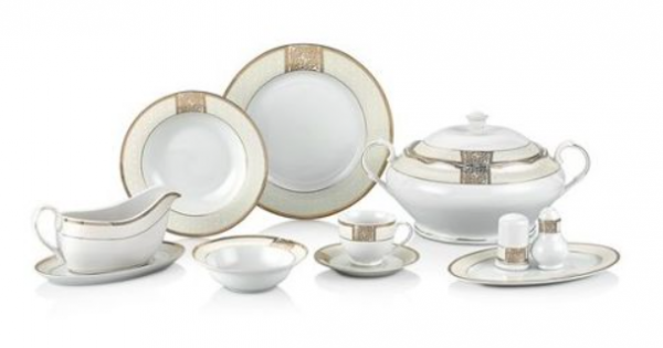Taç Hermes Line Gold 85 Parça Yemek Takımı