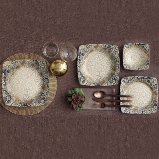 Güral Porselen Reaktif Bone 101376 24 Parça Yemek Takımı