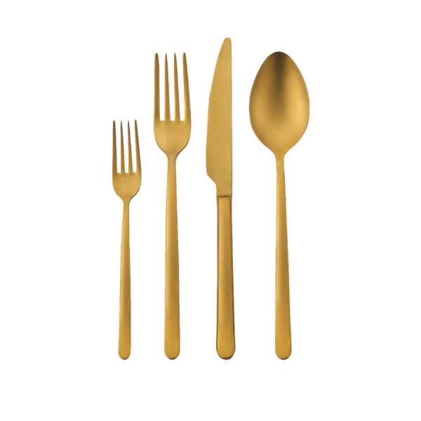 Korkmaz A2467 Riva Gold 24 Parça Çatal Kaşık Bıçak Takımı (Altın)