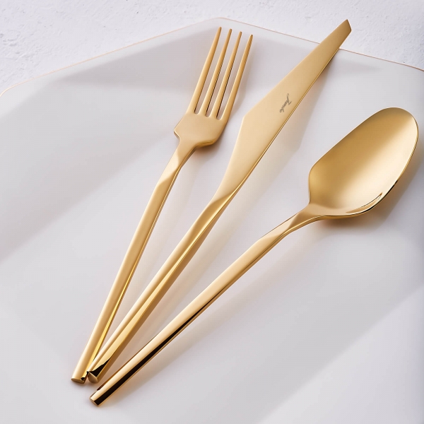 Jumbo 5100 Quartz Titanyum Gold 84 Parça Çatal Kaşık Bıçak Takımı (Altın)