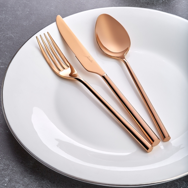 Jumbo 1001 Titanyum Bronz 84 Parça Çatal Kaşık Bıçak Takımı