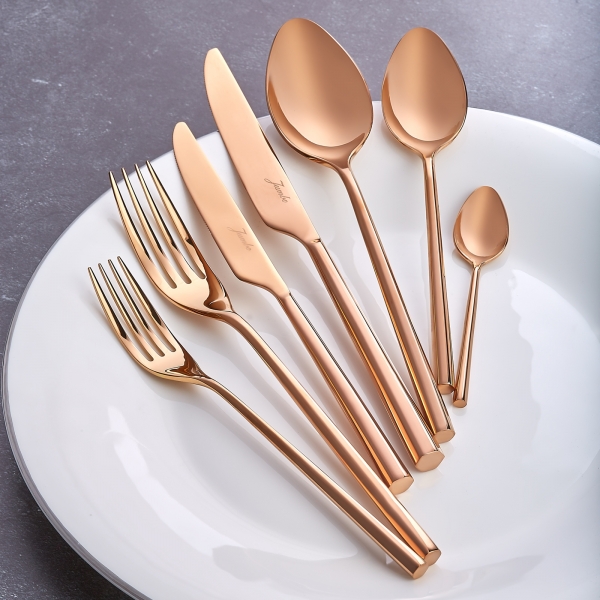 Jumbo 1001 Titanyum Bronz 84 Parça Çatal Kaşık Bıçak Takımı