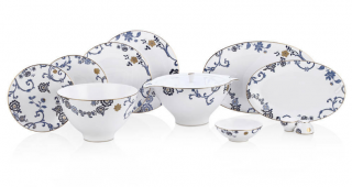 Bernardo Blue Holly 70 Parça Yemek Takımı