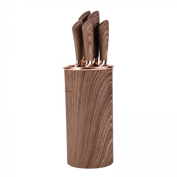 Karaca Wave Brown Standlı Bıçak Seti 6 Parça