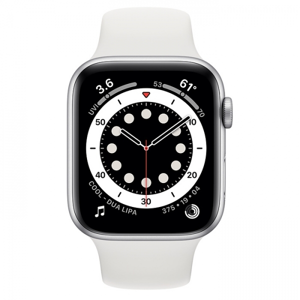 Apple Watch Series 6 (44mm) Gümüş Rengi Alüminyum Kasa ve Spor Kordon Akıllı Saat