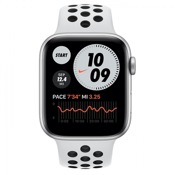Apple Watch Nike Series 6 (44mm) Gümüş Rengi Alüminyum Kasa ve Nike Spor Kordon Akıllı Saat