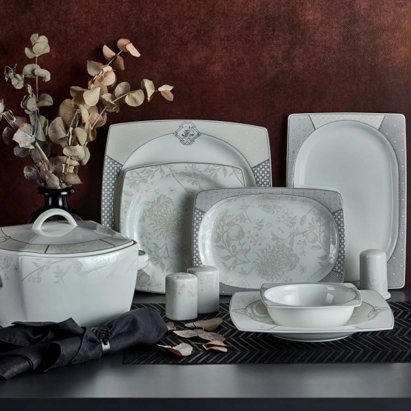Neva Rose Chocolate Premium Portre N2840 60 Parça Yemek Takımı
