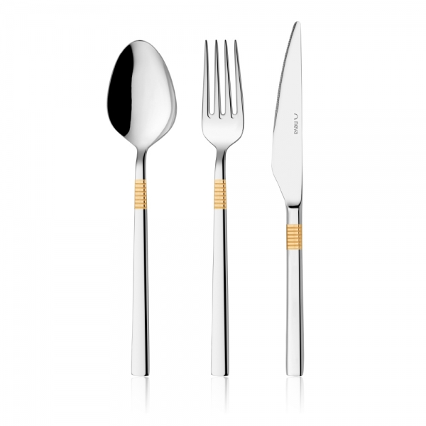 Neva N2906 Kuşak Gold 84 Parça Çatal Kaşık Bıçak Takımı