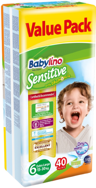 Babylino Sensitive 6 Beden 40 Adet Bebek Bezi
