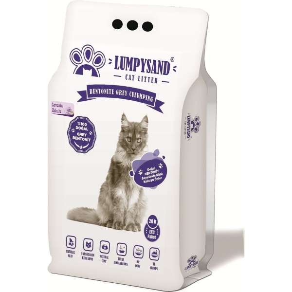 Lumpysand Litter Lavanta İnce Taneli 20 lt Kedi Kumu