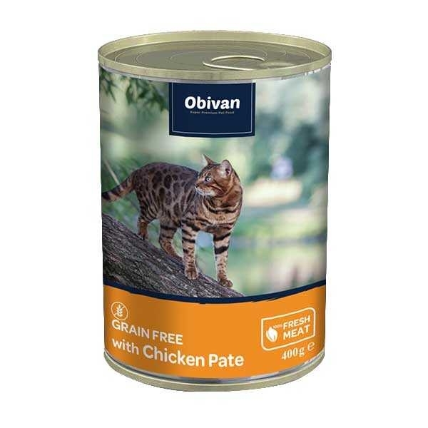 Obivan Tahılsız Tavuk Etli Ezme Yetişkin 400 gr Kedi Maması