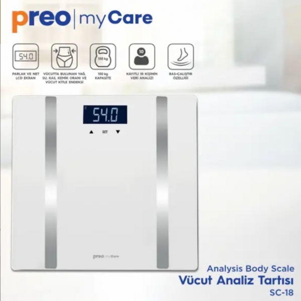 Preo MyCare Sc18 Dijital Banyo Tartısı