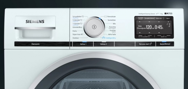 Siemens iQ700 WT47XEH0TR Isı Pompalı Kurutma Makinesi