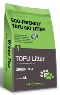 Dubex Tofu Yeşil Çay Kokulu Topaklanan Organik 6 lt Kedi Kumu
