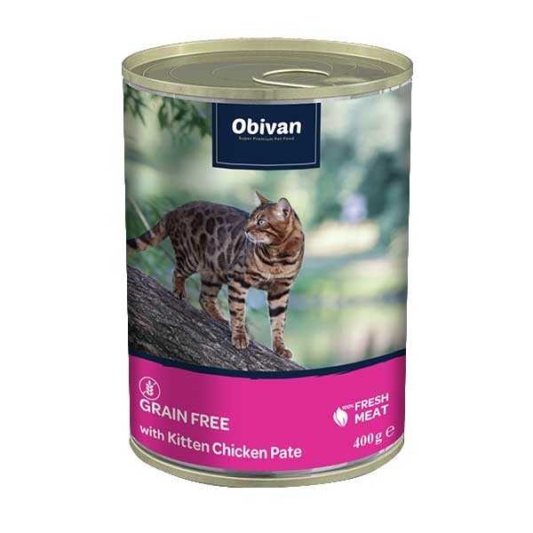 Obivan Tahılsız Tavuk Etli Ezme Yavru 400 gr Kedi Maması