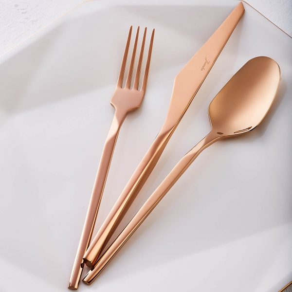 Jumbo 5100 Quartz Titanyum Bronz 84 Parça Çatal Kaşık Bıçak Takımı