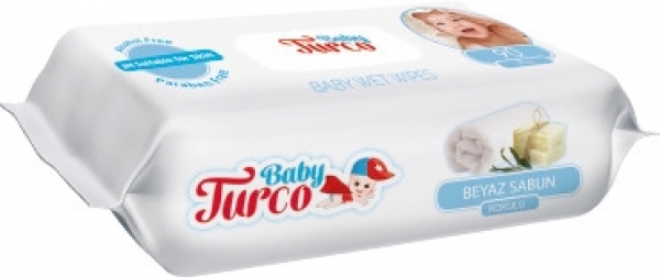 Baby Turco Beyaz Sabun Kokulu Islak Havlu