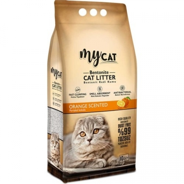 MyCat Mycat Portakal Kokulu Bentonit Ince Taneli 10 lt Kedi Kumu