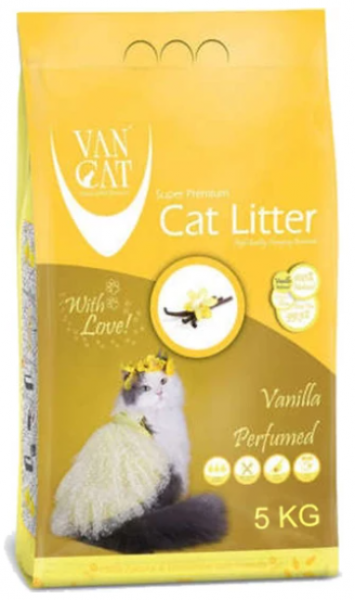 Vancat Vanilya Kokulu İnce 5 kg Kedi Kumu