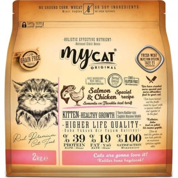 MyCat Mycat Tahılsız Somonlu & Tavuklu Yavru 2 kg Kedi Maması