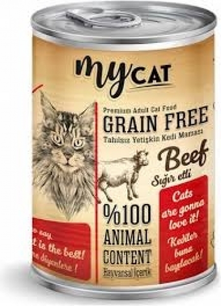 MyCat Mycat Tahılsız Sığır Etli 415 gr Kedi Maması