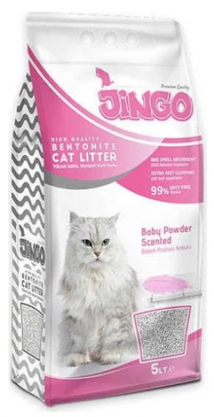 Jingo Bebek Pudrası Kokulu Bentonit Kalın Taneli 5 lt Kedi Kumu (5 lt)