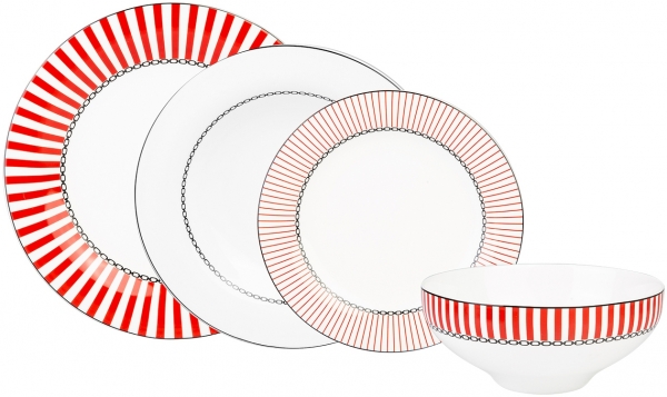 Jumbo Royal Red Colors 24 Parça Yemek Takımı (Kırmızı)
