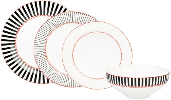 Jumbo Royal Black Colors 24 Parça Yemek Takımı
