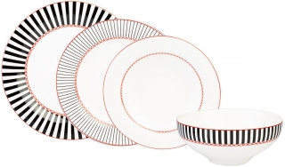 Jumbo Royal Black Colors 24 Parça Yemek Takımı