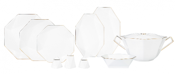 Karaca Fine Pearl Quartz Gold 62 Parça Yemek Takımı