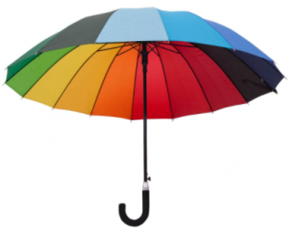 Biggbrella Uzun Gökkuşağı Klasik Unisex Şemsiye