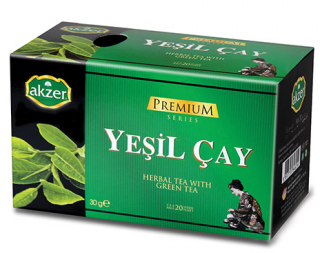 Akzer Premium Yeşil Çay Bardak Poşet 20 Adet