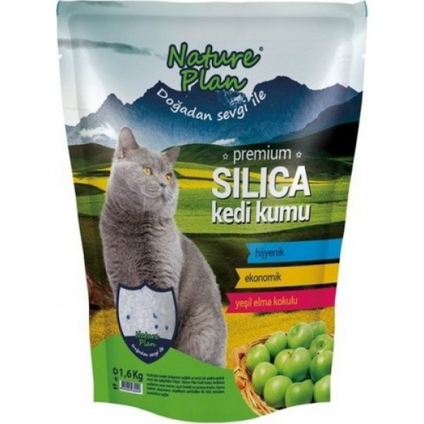 Nature Plan Elmalı Silika Kristal 1.6 lt Kedi Kumu