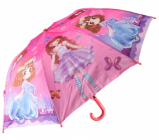 Rainwalker Girl Pembe Düdüklü Klasik Çocuk Şemsiye